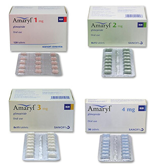 Amaryl (Glimepiride) 1mg 2mg 3mg 4mg Tablets  x 1's